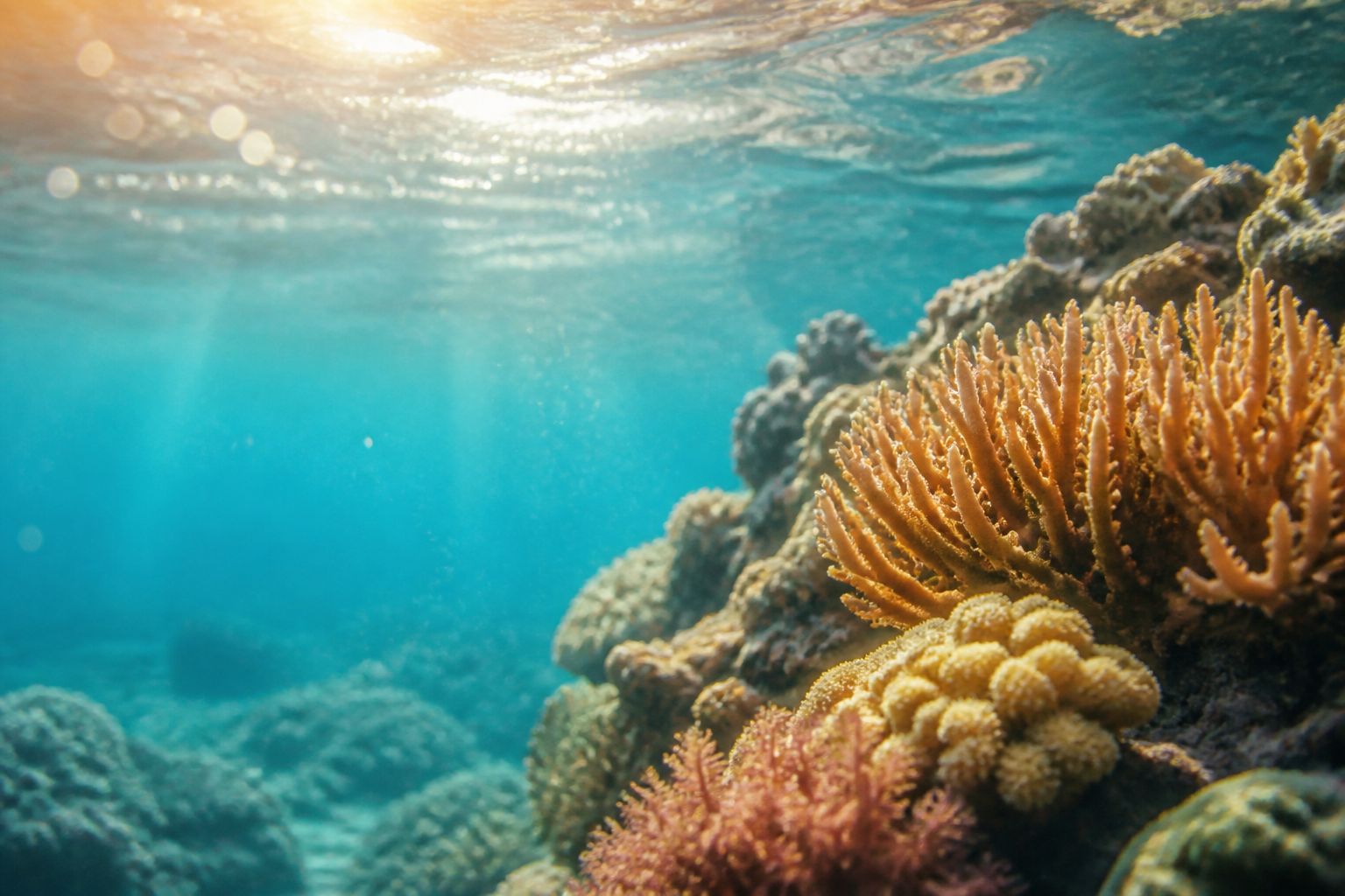 Shallow reef in bright turquoise water